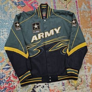 VTG Y2K K&S Unique Services Valiant US Army Mens 2XL XXL Varsity Bomber Jacket